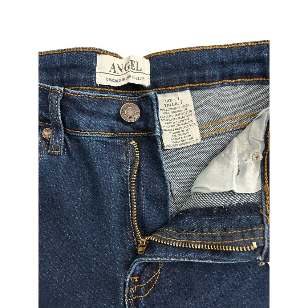 Angel High Rise Stretchy Straight Jeans Womens Size 7 Dark Blue New NWT Rayon - Picture 6 of 11